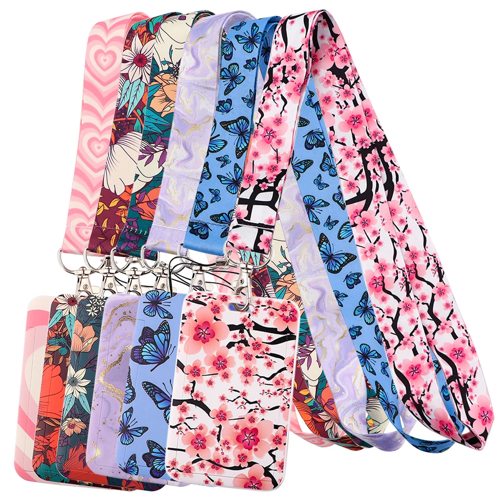 Gaming Card Holder - New Sakura Cherry Blossoms Flower lanyard