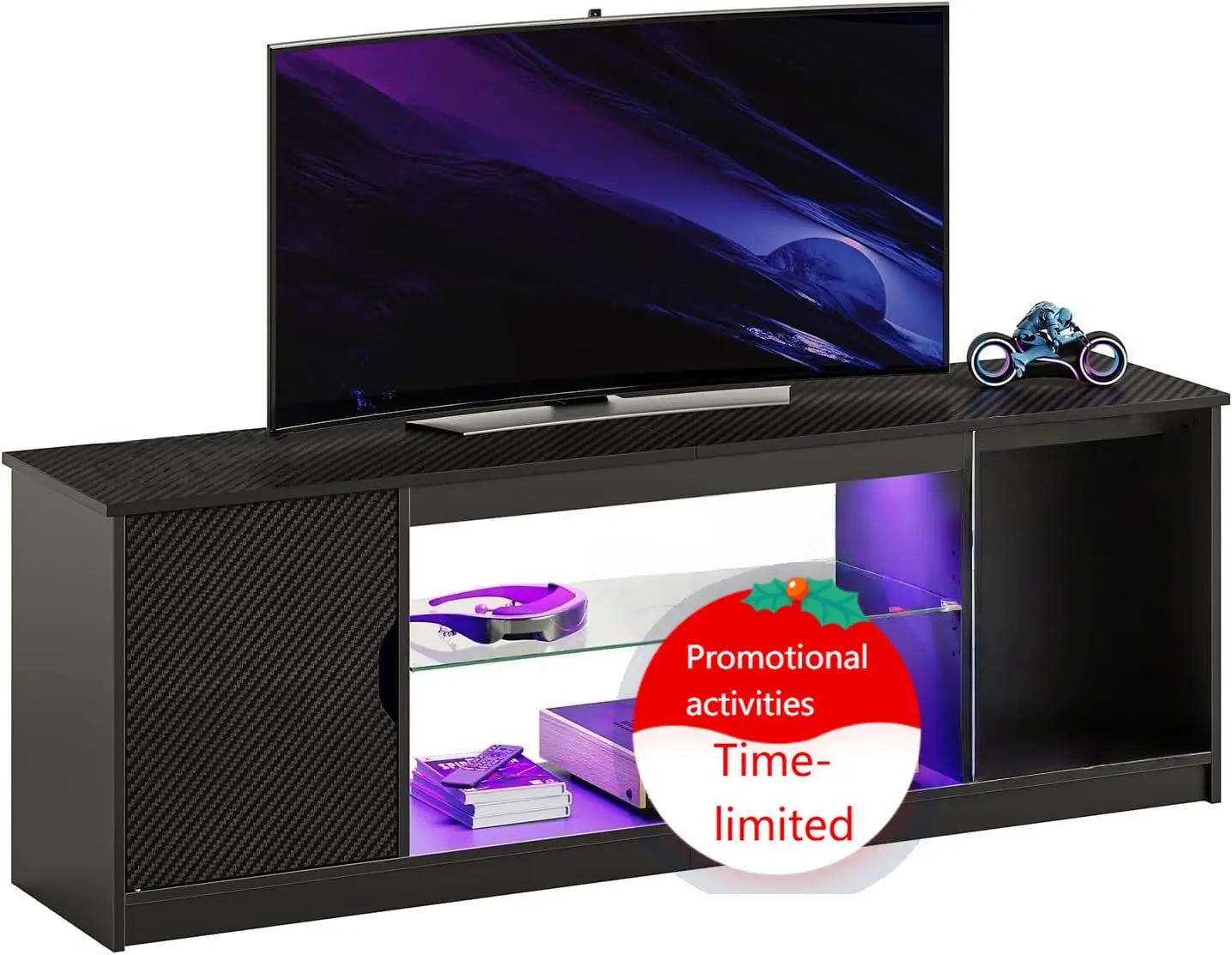 Gaming Console Cabinet - Gaming TV Console Entertainment Stand for
