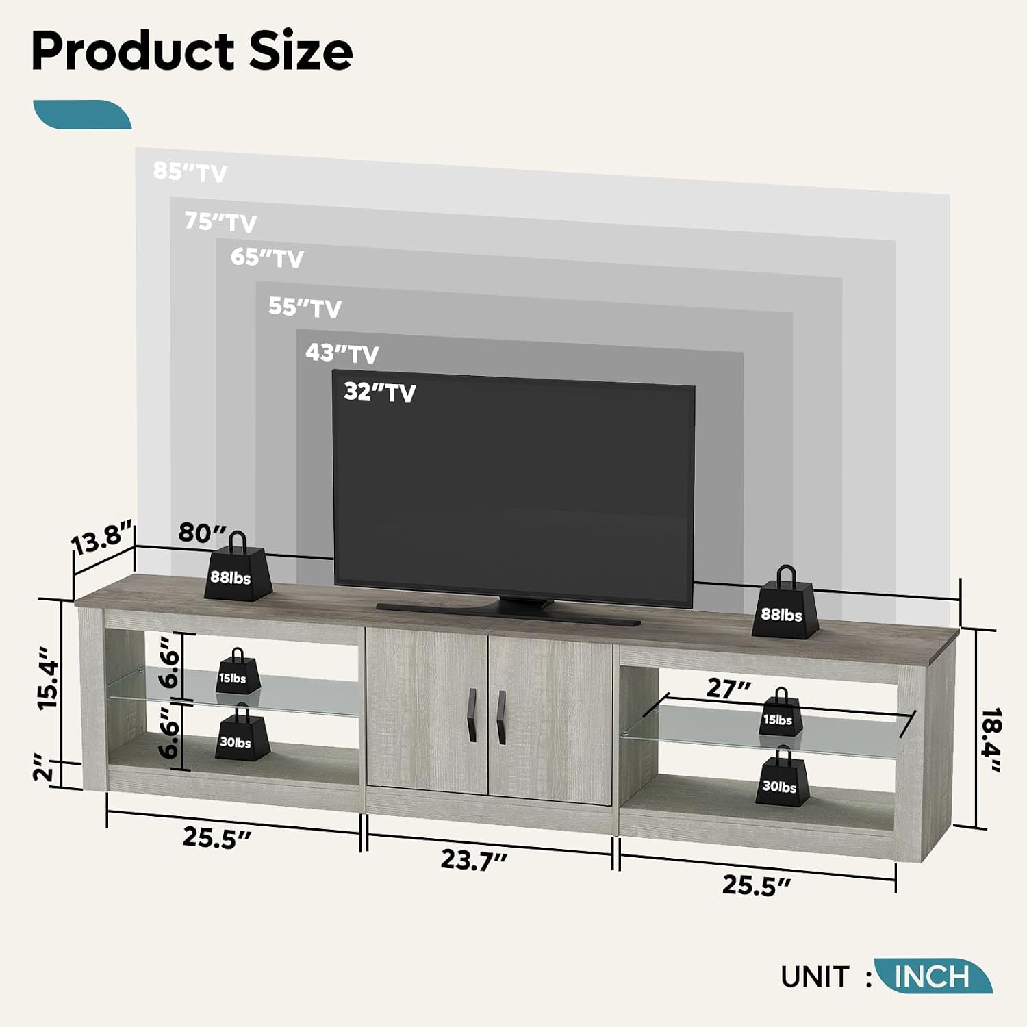 80 Inch TV Stand for 75-86