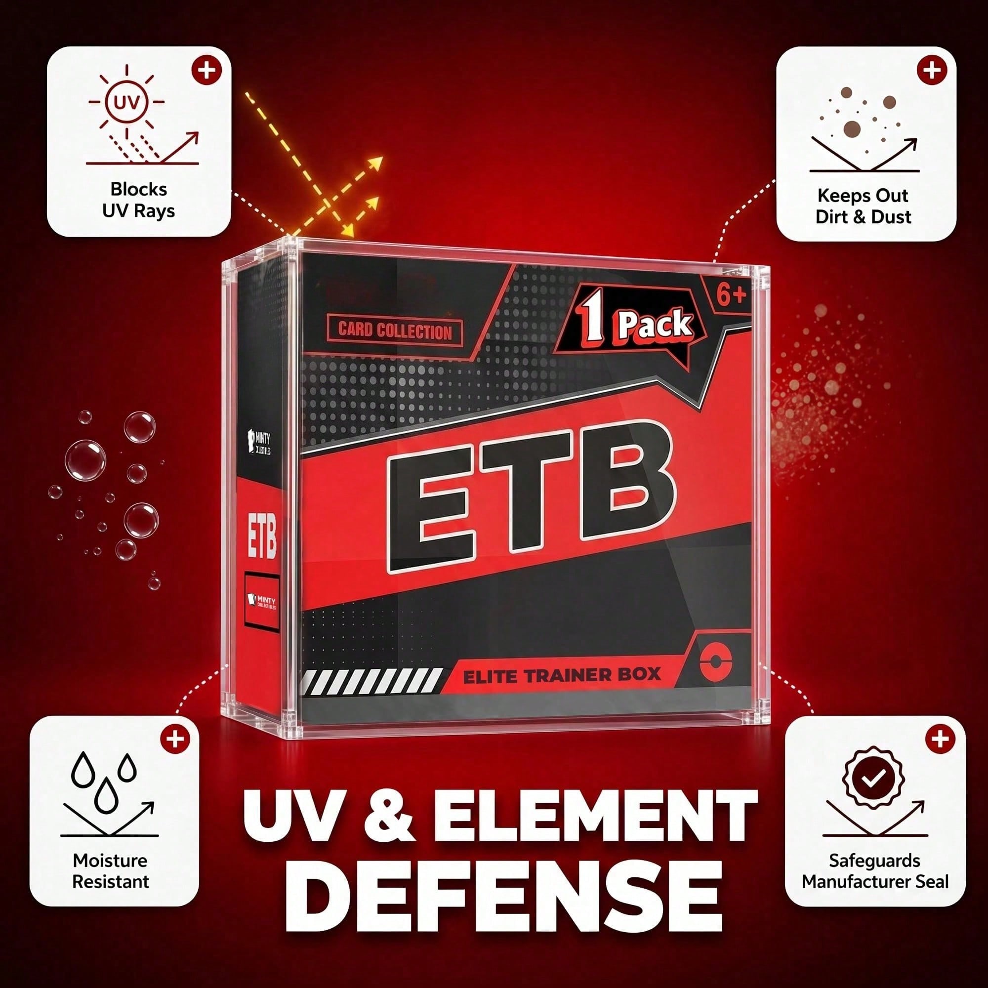 ETB Clear Magnetic Acrylic Dis - Gaming Card Holder ulasan dan harga