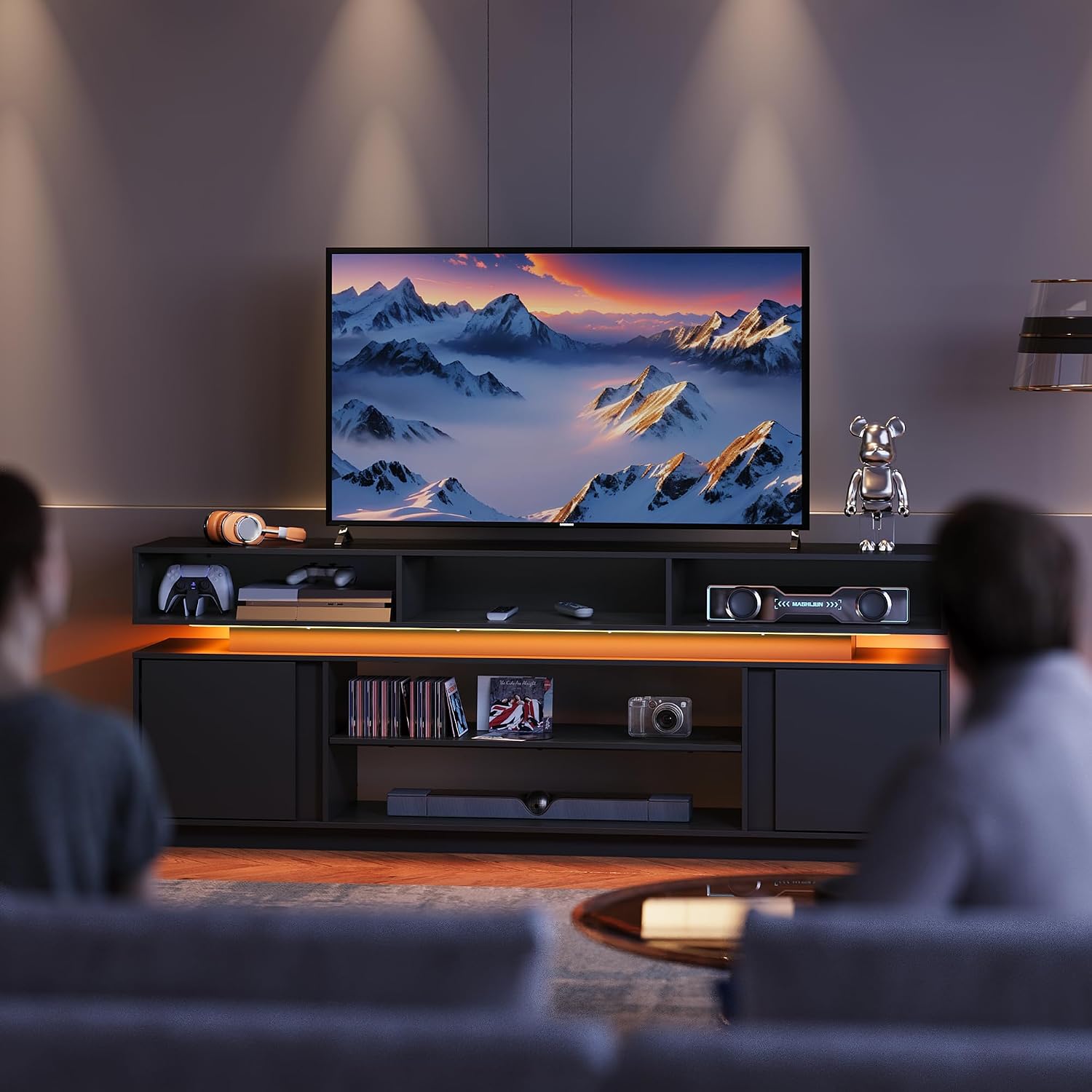 Modern TV Stand 75 Inch Entert - Gaming Console Cabinet ulasan dan harga