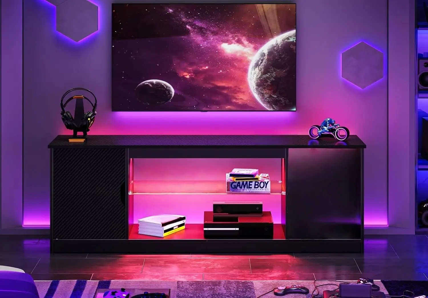 Gaming TV Console Entertainmen - Gaming Console Cabinet ulasan dan harga