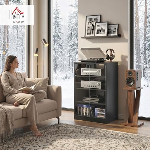 Media Cabinet, 4-Tier Stereo C - Gaming Console Cabinet ulasan dan harga