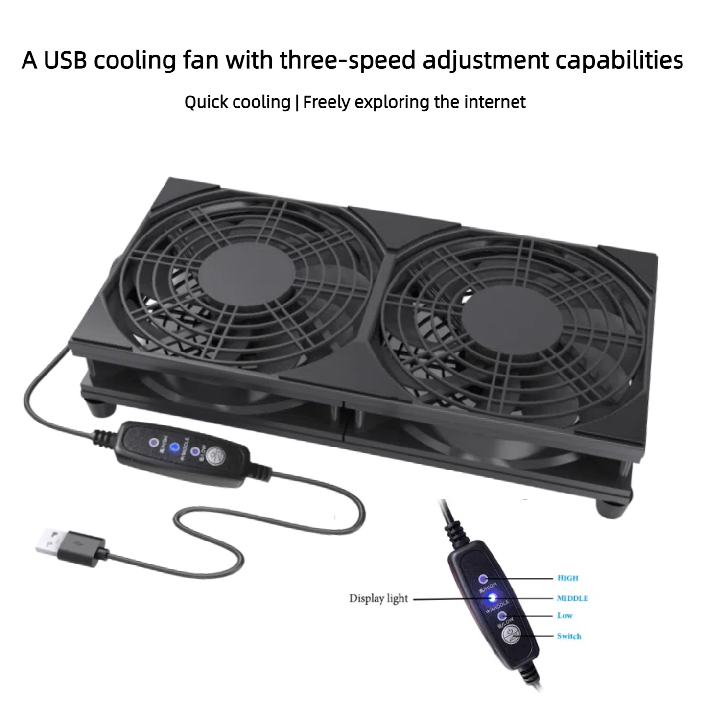 Dual USB Cooling Fan with 3-Sp - Gaming Console For Pc ulasan dan harga