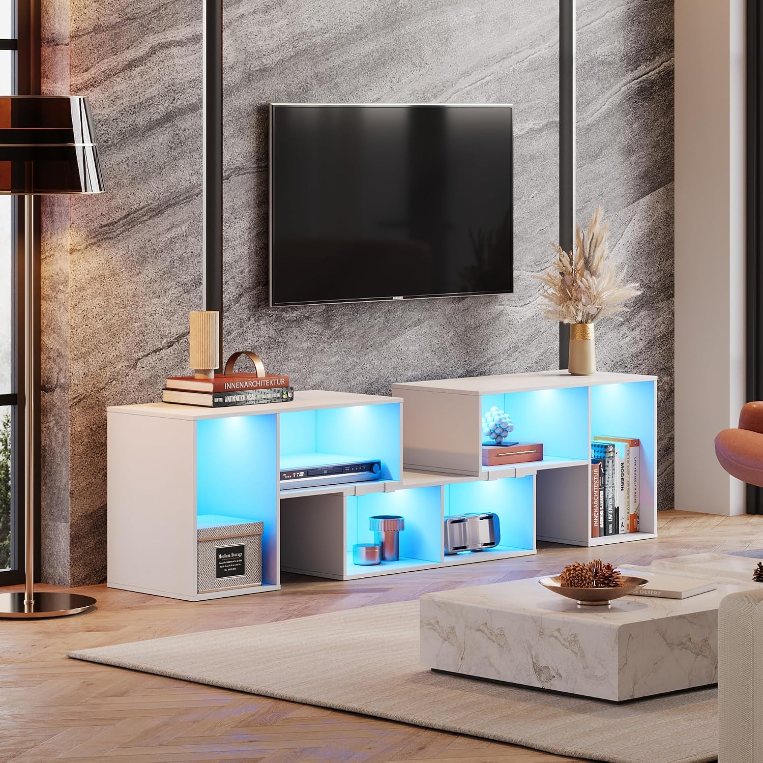 Deformable TV Stand with LED S - Gaming Console Cabinet ulasan dan harga