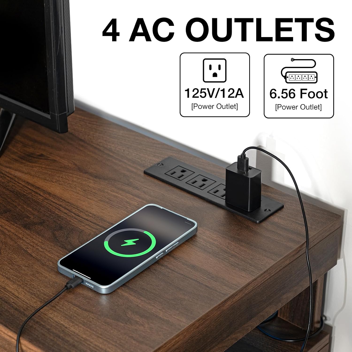 LED TV Stand with Power Outlet - Gaming Console Cabinet ulasan dan harga