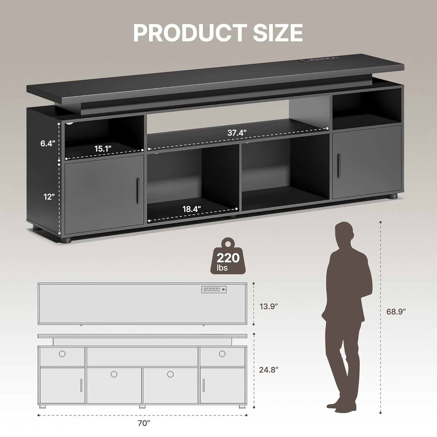 TV Stand, Entertainment Center - Gaming Console Cabinet ulasan dan harga