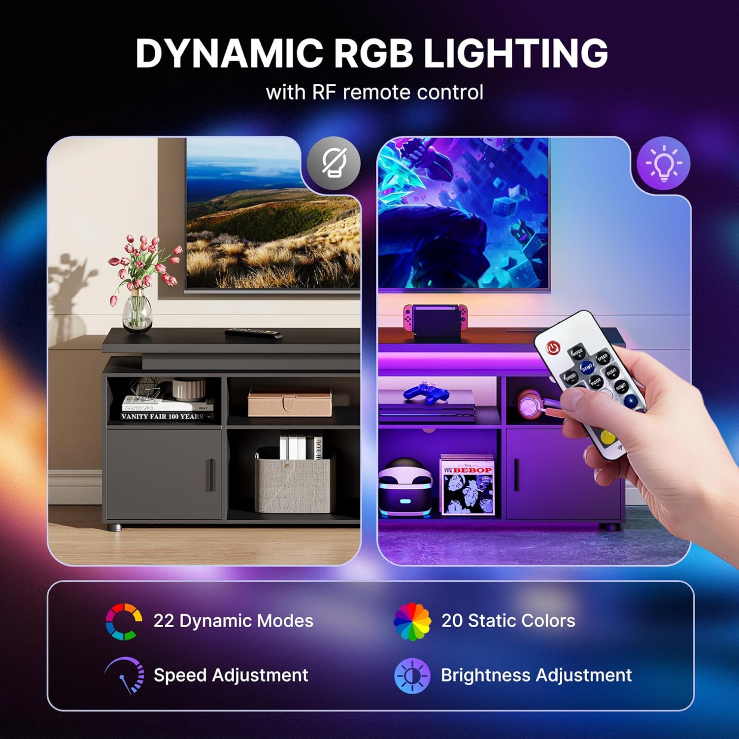 TV Stand, Entertainment Center - Gaming Console Cabinet ulasan dan harga