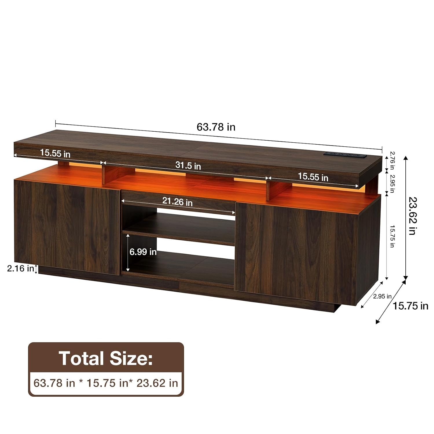 Modern LED TV Stand 75 Inch Wa - Gaming Console Cabinet ulasan dan harga